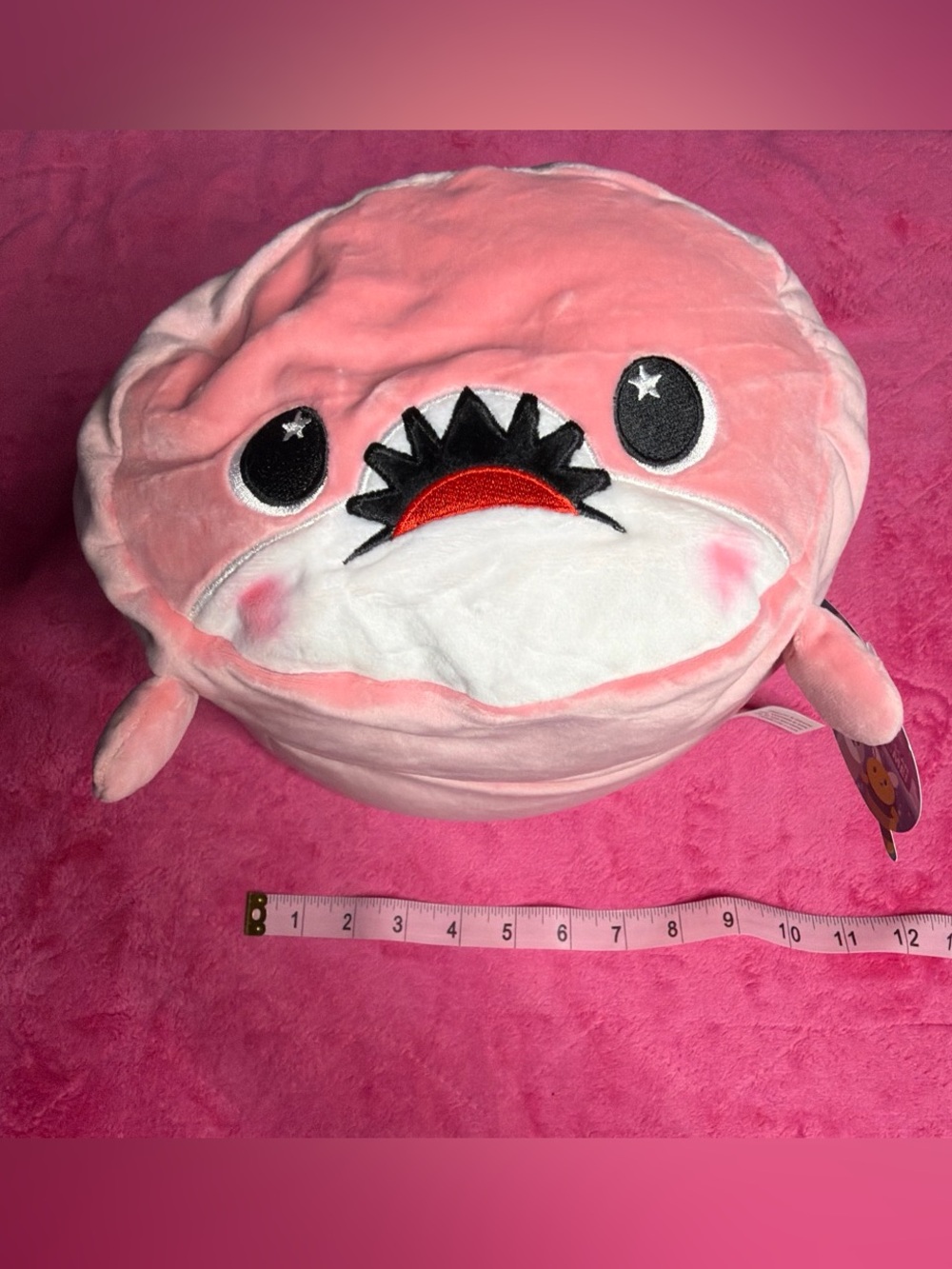 Pink Plush Shark Stuffed Animal - Soft Cute Pillow Plushie